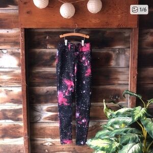 Blackheart Women's Pink and Black Galaxy Skinny Jeans